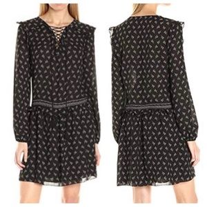 Max Studio Black Long Sleeve Drop Waist Dress Sz Small